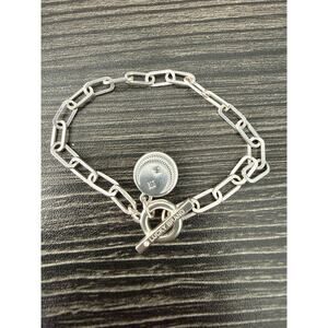 Lucky Brand Silver Matte Chain Toggle Bracelet